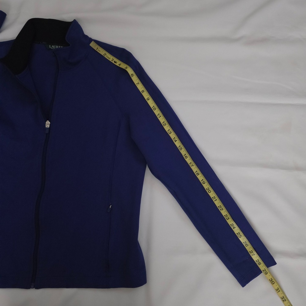 Lauren Ralph Lauren Royal Blue Full Zip Track Jacket Mock Neck Women's XL - Picture 8 of 12